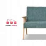 Zestaw mebli PRL retro SOLER sofa fotele Family Meble turkus sztruks Anafi - obrazek 3