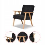 Zestaw mebli PRL retro SOLER sofa fotele Family Meble czarny sztruks Anafi - obrazek 4