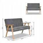Zestaw mebli PRL retro SOLER sofa fotele Family Meble c szary sztruks Anafi - obrazek 6
