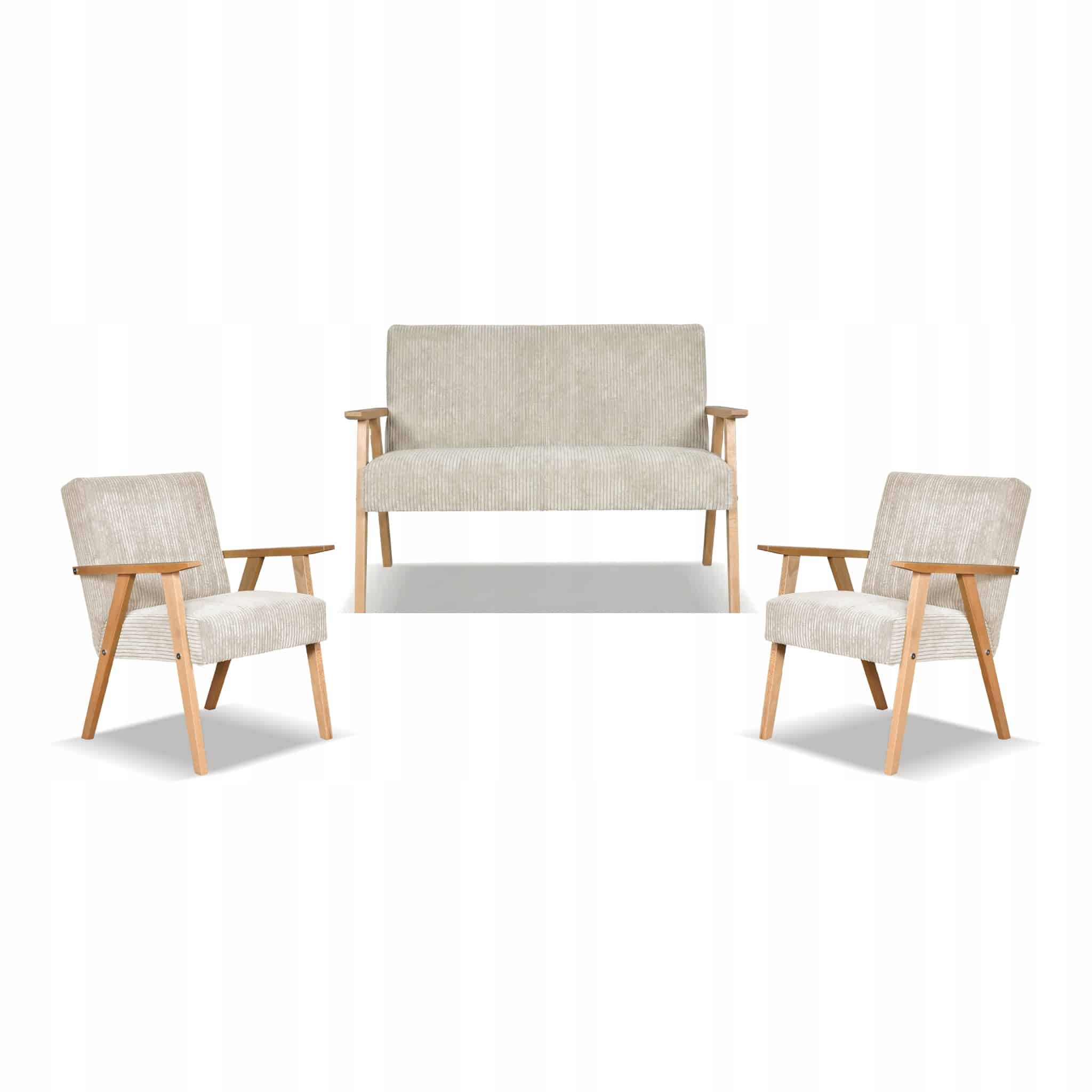 d2152f61458f177025fc52ed0c240168.jpg Zestaw mebli PRL retro SOLER sofa fotele Family Meble beżowy sztruks Anafi - obrazek 1