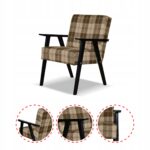 Zestaw mebli PRL retro SOLER sofa fotele Family Meble krata brąz - beż - obrazek 4