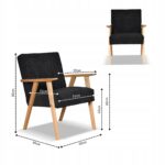 Zestaw mebli PRL retro SOLER sofa fotele Family Meble czarny sztruks Anafi - obrazek 5