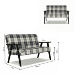 Zestaw mebli PRL retro SOLER sofa fotele Family Meble krata granat - biała - obrazek 6