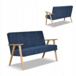 Zestaw mebli PRL retro SOLER sofa fotele Family Meble granat sztruks Anafi - obrazek 9