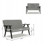 Zestaw mebli PRL retro SOLER sofa fotele Family Meble pepitka czarno biała - obrazek 6