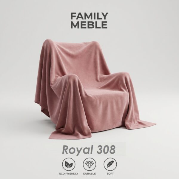 Zestaw wypoczynkowy sofa 2-os 2 fotele retro vintage różowy Soler Family — tkanina