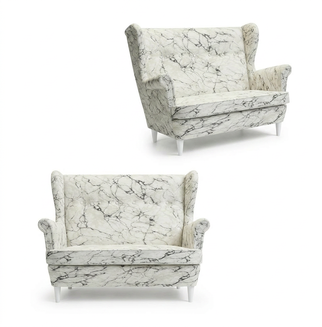 Sofa Kanapa Uszak Skandynawska Gabo 2 – Gabo 2 Żółty Wzór Decor Design Family Meble