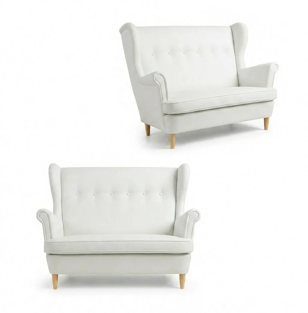 Sofa Kanapa Uszak Skandynawska Brązowa Skaj Ekoskóra premium Family Meble