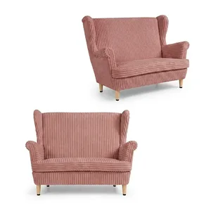 Sofa Kanapa Uszak Skandynawska różowy welurowa sztruks Idylla Family Meble