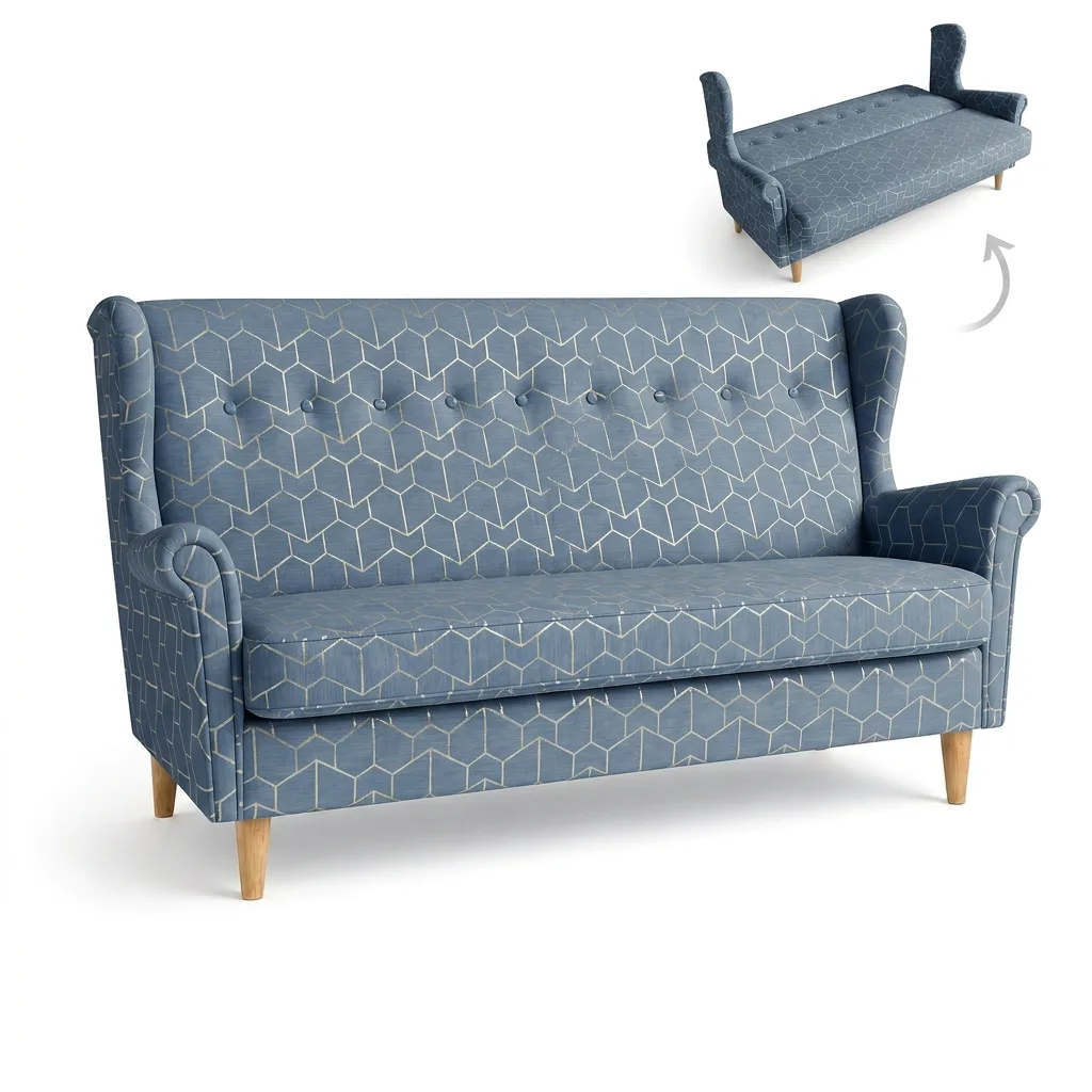 Wersalka Uszak czarny motyw żółty wzór decor nowoczesna Design Family Meble