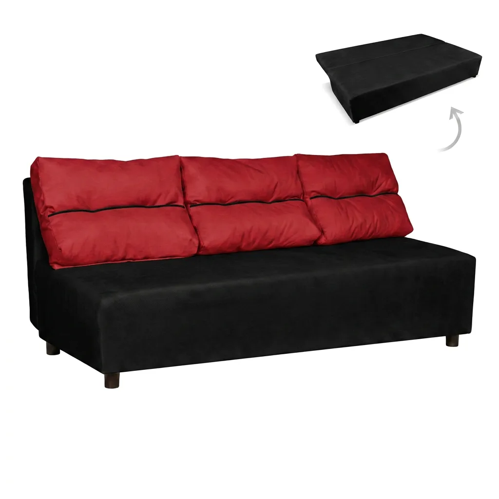 Kanapa Sofa rozkładana spania pojemnik beżowy fiolet Kimo Duo Family Meble