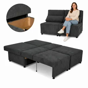 Kanapa 2 os sofa rozkładana spania pojemnik kanapa sztruks Kimo Family