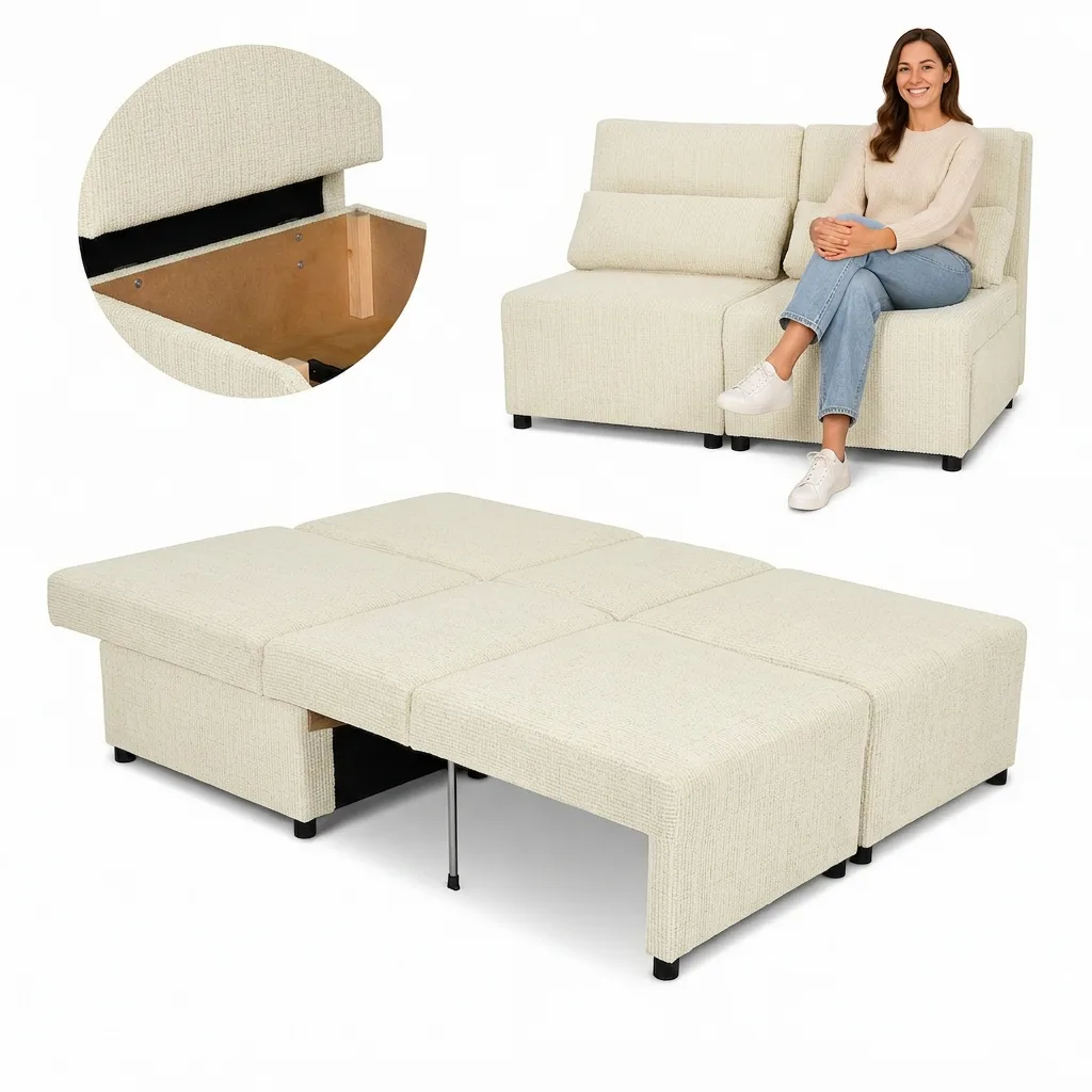 Kanapa 2 os sofa rozkładana spania pojemnik szary welur Kimo Family Meble