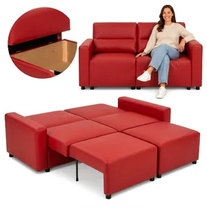 Kanapa 2 os sofa rozkładana spania pojemnik brąz ekoskóra Komo Family Meble — kanapa – Boston 6