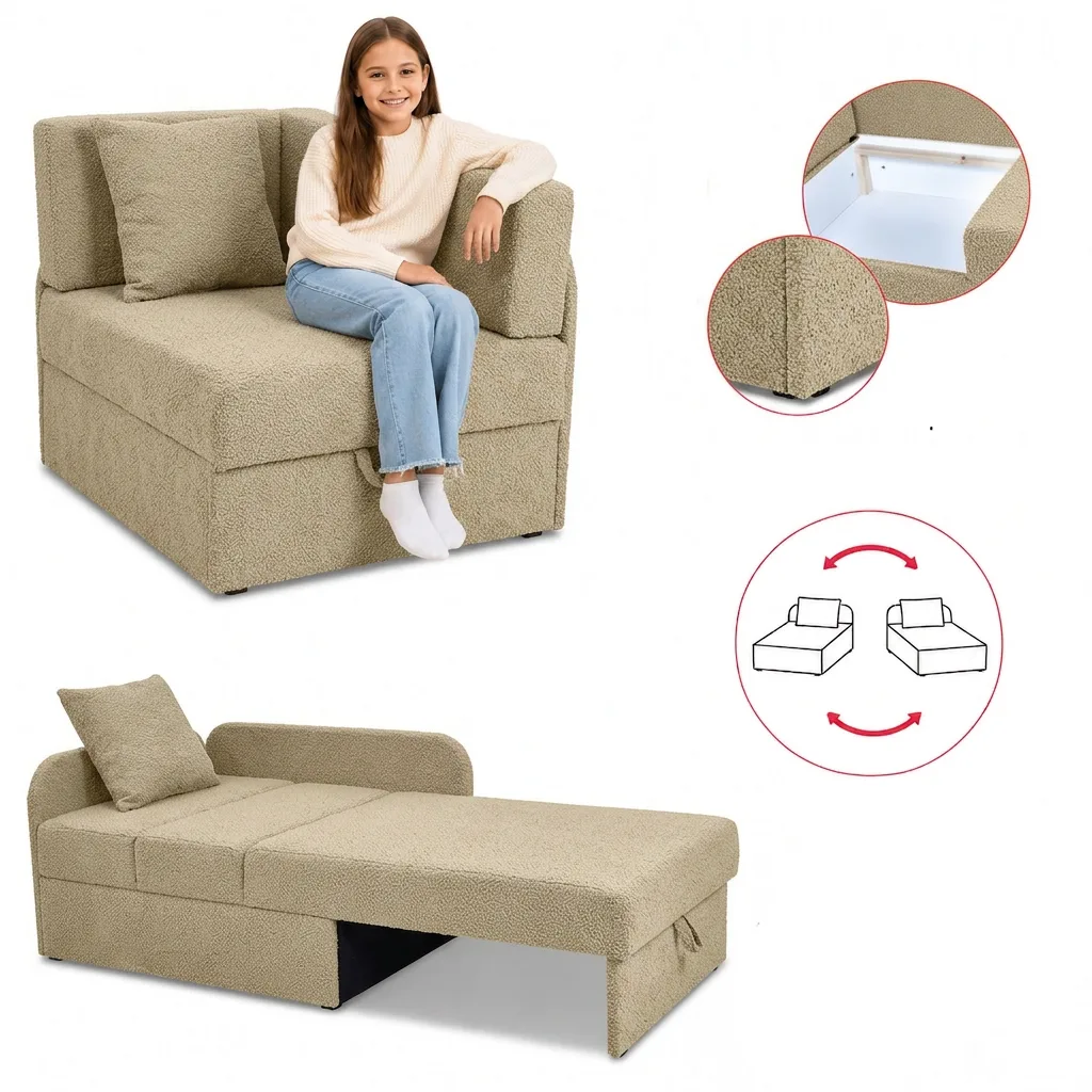 Łóżko dziecięce sofa kanapa rozkładana pojemnik Denis szary Family Meble