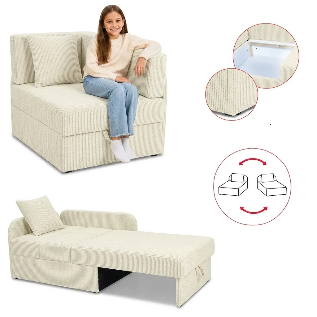 Łóżko dziecięce sofa kanapa rozkładana pojemnik szenil szary Denis Family