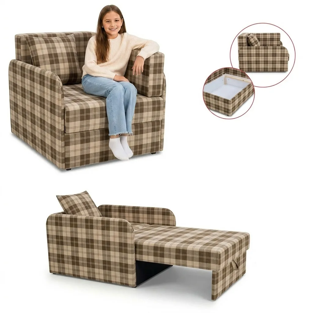 Łóżko dziecięce sofa kanapa kratka pojemnik szare kratka pleciona Denis 3B