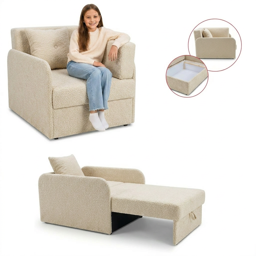Łóżko dziecięce sofa kanapa błękitny niebieski welur Denis 3B FAMILY MEBLE