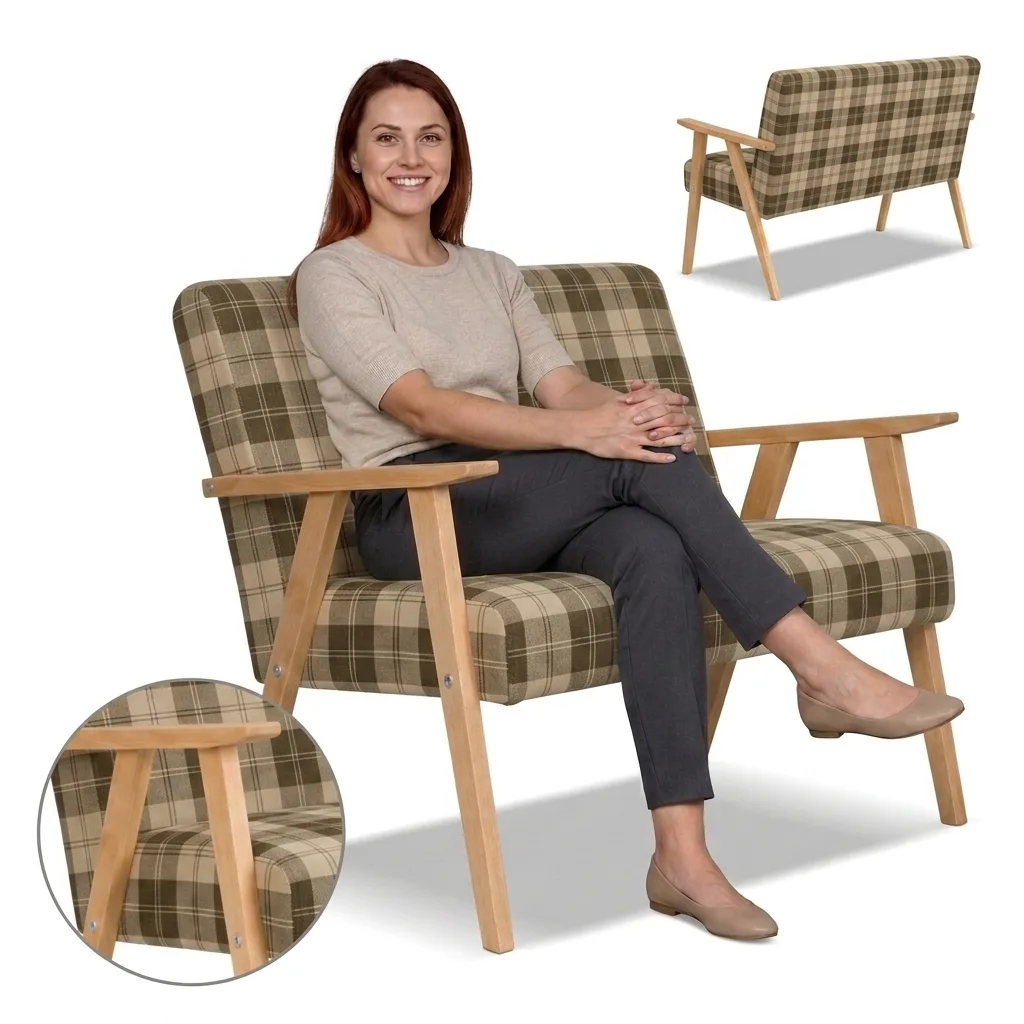 Sofa w stylu PRL retro kanapa vintage pleciony brąz Soler Family Meble