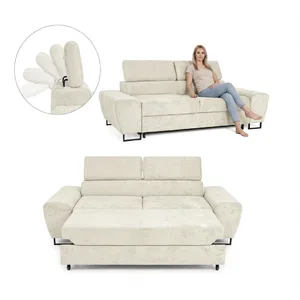 Kanapa sofa rozkładana f spania reg zagłówek różowy Savio 2 os Family Meble