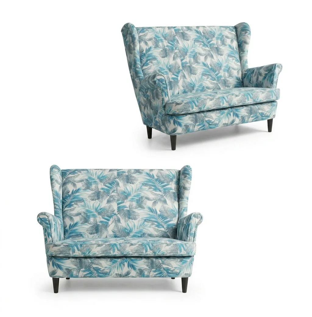 Sofa Kanapa Uszak Skandynawska róże kwiaty salonu Ari Print Family Meble