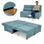 Kanapa 2 os sofa rozkładana spania pojemnik jasnoniebieski Hunter Kimo Family