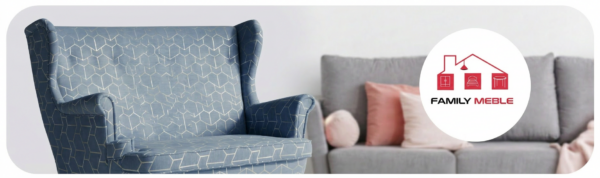 Family Meble — Sofa Kanapa Uszak Skandynawska Niebieski Welur Designerska Family Meble