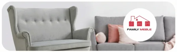 Family Meble — Sofa Kanapa Uszak Skandynawska Szary Popiel Jasny Welur Ari Family Meble