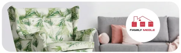 Family Meble — Sofa Kanapa Uszak Skandynawska Koperkowa Liście Las Wygodna Family Meble