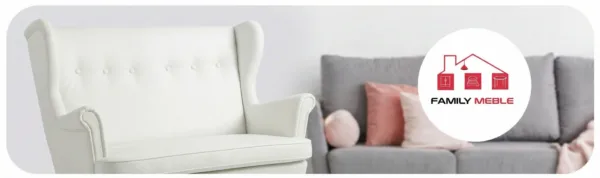 Family Meble — Sofa Kanapa Uszak Skandynawska Biała Skaj Ekoskóra nowa Salon Family Meble