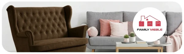 Family Meble — Sofa Kanapa Uszak Skandynawska brąz aksamitna welurowa Diana Family Meble