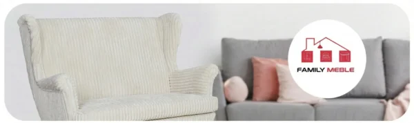 Family Meble — Sofa Kanapa Uszak Skandynawska dwojga sztruks beż szruk Idylla Family Meble