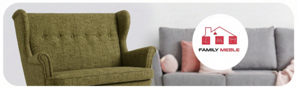 Family Meble — Sofa Kanapa Uszak Skandynawska zielony szenil welur Ramona Family Meble