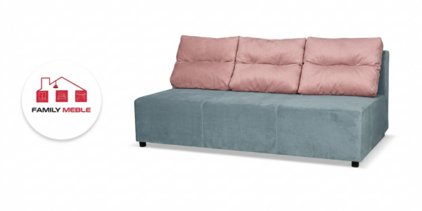 Family Meble — Kanapa Sofa rozkładana spania pojemnik niebieski róż Kimo Duo Family Meble