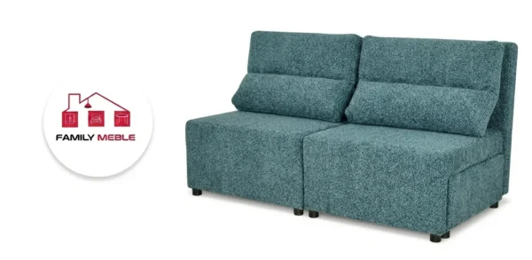 Family Meble — Kanapa 2 os sofa rozkładana spania pojemnik niebieski welur KIMO Family