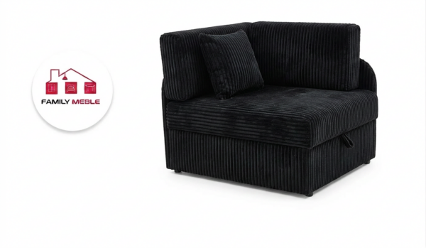 Family Meble — Łóżko dziecięce sofa kanapa rozkładana czarny gruby sztruks Denis Family
