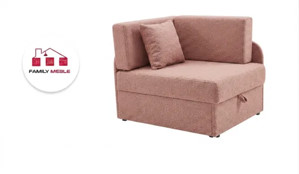 Family Meble — Łóżko dziecięce sofa kanapa różowe dla dziewczynki welur Denis Family Meble