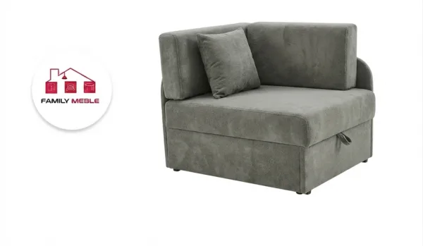 Family Meble — Łóżko dziecięce sofa kanapa rozkładana pojemnik szary welur Denis Family
