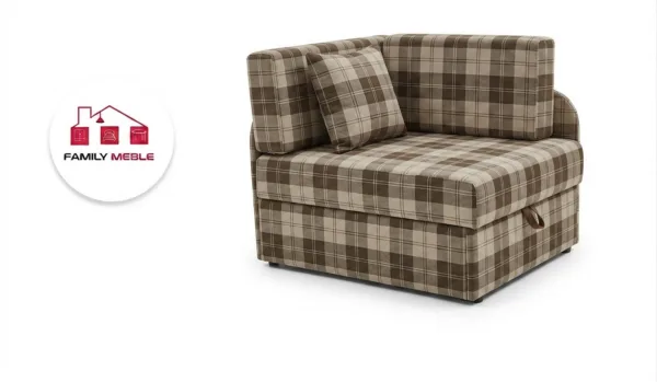 Family Meble — Łóżko dziecięce sofa kanapa rozkładana pojemnik beż kratka Denis Family