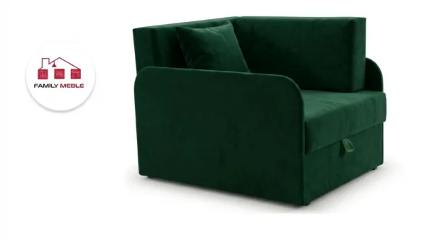 Family Meble — Łóżko dziecięce sofa kanapa zielony welur wygodna Denis 3B Family Meble