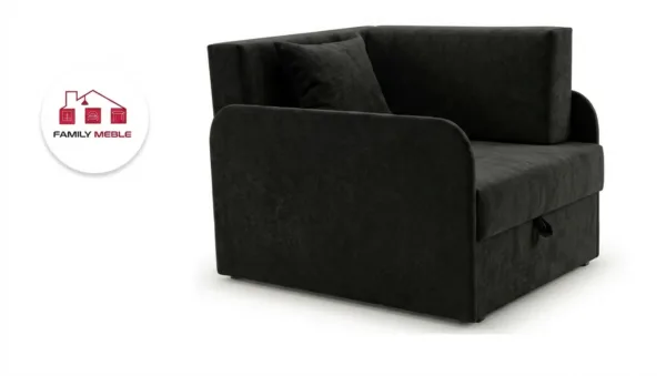 Family Meble — Łóżko dziecięce sofa kanapa czarny welur wygodne do salonu Denis 3B Family