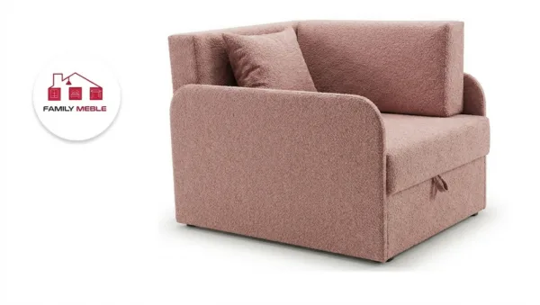 Family Meble — Łóżko dziecięce sofa kanapa rozkładana pojemnik pudrowy róż Denis 3B Family