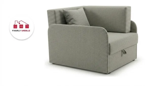 Family Meble — Łóżko dziecięce sofa kanapa rozkładana fotel pojemnik czarno biały Denis 3B