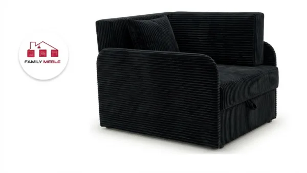 Family Meble — Łóżko dziecięce sofa kanapa czarny welur wygodny Denis 3B Family Meble