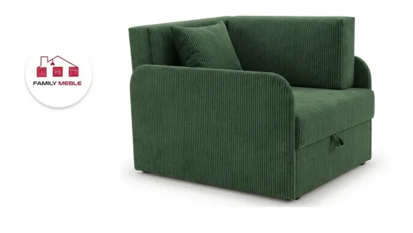 Family Meble — Łóżko dziecięce sofa kanapa butelkowa zieleń welur Denis 3B Family Meble