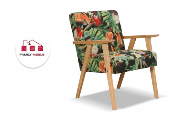 Family Meble — Zestaw wypoczynkowy sofa 2-os 2 fotele retro vintage ciemnozielony Soler