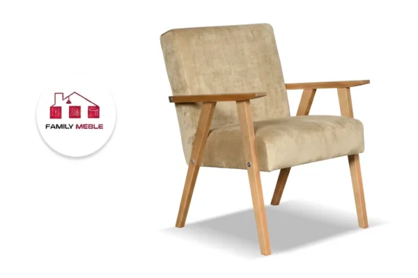 Family Meble — Zestaw wypoczynkowy sofa 2-os 2 fotele tkanina beżowy Soler Family Meble