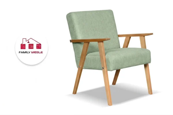 Family Meble — Zestaw wypoczynkowy sofa 2-os 2 fotele miętowy welur Soler Family Meble
