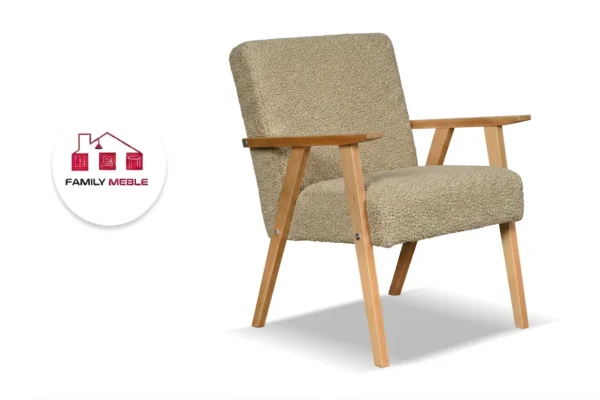 Family Meble — Zestaw wypoczynkowy sofa 2-os 2 fotele bujany beżowy Soler Family Meble