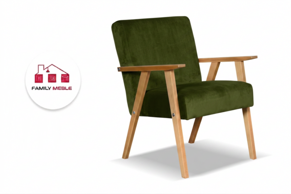 Family Meble — Zestaw wypoczynkowy sofa 2-os 2 fotele zielony khaki Soler Family Meble